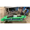 Image 1 : BLUE METAL INDUSTRIAL FLAT PANEL MOBILE PRODUCT CART WITH REMOVABLE HANDLE, 4 WHEEL DOLLY, 2 ROLLS