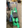 Image 3 : BLUE METAL INDUSTRIAL FLAT PANEL MOBILE PRODUCT CART WITH REMOVABLE HANDLE, 4 WHEEL DOLLY, 2 ROLLS