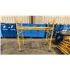 Image 1 : METALTECH YELLOW 6' MOBILE ADJUSTABLE HEIGHT DRYWALLER'S SCAFFOLDING WITH 1,000 LB LOAD CAPACITY