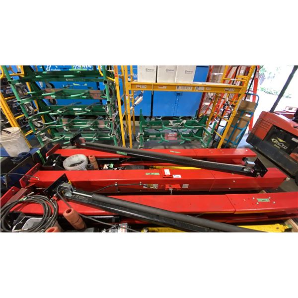 JOHN BEAN EELR532A RED 10,000 LB CAPACITY SINGLE PHASE 230V, 2 POST 4 POINT HYDRAULIC VEHICLE HOIST