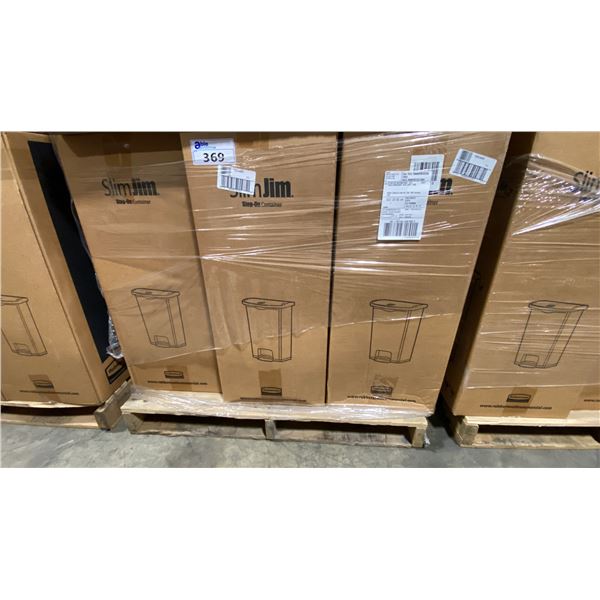PALLET OF 6 RUBBERMAID COMMERCIAL SLIMJIM 68L STEP-ON WASTE RECEPTACLES *IN BOX*