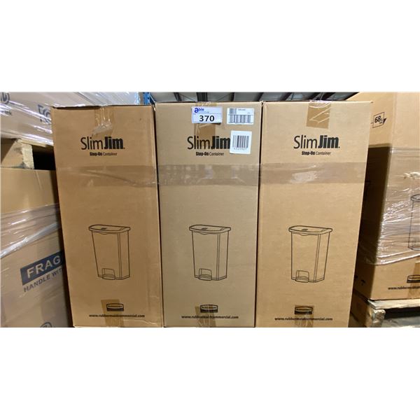 PALLET OF 6 RUBBERMAID COMMERCIAL SLIMJIM 68L STEP-ON WASTE RECEPTACLES *IN BOX*