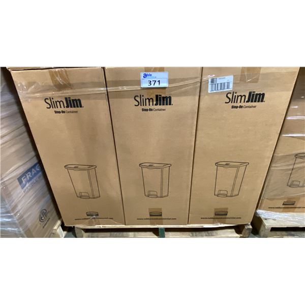 PALLET OF 6 RUBBERMAID COMMERCIAL SLIMJIM 68L STEP-ON WASTE RECEPTACLES *IN BOX*