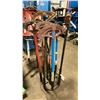 Image 1 : 8 ASSORTED SIZE HAND OPERATED INDUSTRIAL PIPE BENDERS WITH STAND