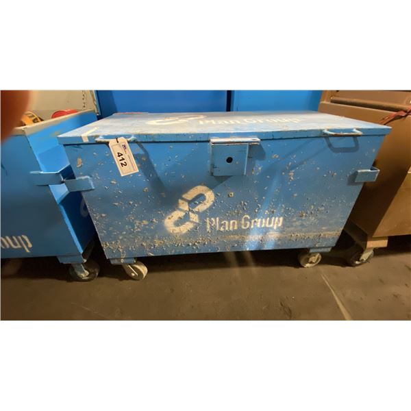 BLUE METAL MOBILE JOB BOX APPROX 49"L X 27"D X 33"H