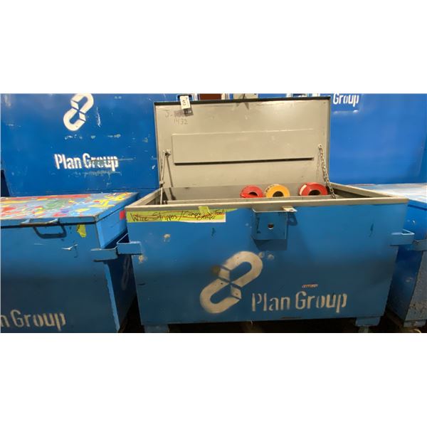 BLUE METAL MOBILE JOB BOX APPROX 49"L X 27"D X 34"H  *CONTENTS NOT INCLUDED*