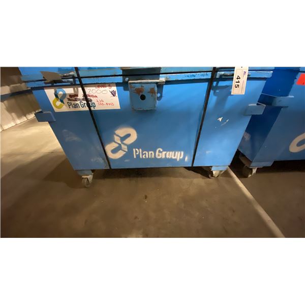 BLUE METAL MOBILE JOB BOX APPROX 46.5"L X 27"D X 34"H