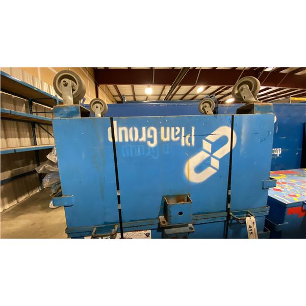 BLUE METAL MOBILE JOB BOX APPROX 46.5"L X 27"D X 34"H