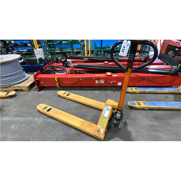 ULINE H-1043 YELLOW HEAVY DUTY INDUSTRIAL PALLET JACK - 5,500LB CAPACITY