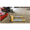 Image 1 : ULINE H-1043 YELLOW/BLUE HEAVY DUTY INDUSTRIAL PALLET JACK - 5,500LB CAPACITY