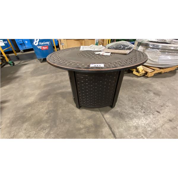 PARAMOUNT FP-450 BRONZE OVAL OUTDOOR PATIO FIRE TABLE WITH CONVERTIBLE BURNER *DISPLAY, NOT IN BOX*
