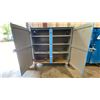 Image 2 : BLUE METAL MOBILE 2 DOOR JOB BOX STORAGE CABINET APPROX 60"W X 24"D X 69"H