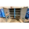 Image 2 : BLUE METAL MOBILE 2 DOOR JOB BOX STORAGE CABINET APPROX 60"W X 24"D X 69"H