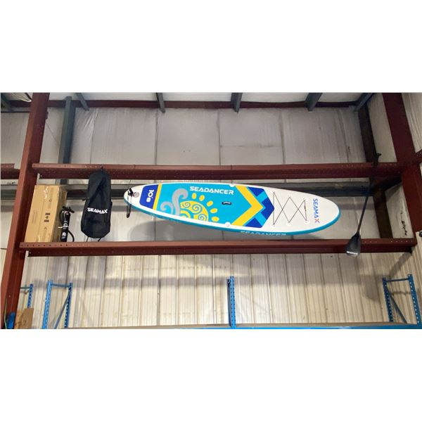 SEAMAX SEADANCER 108 ORANGE 10'8" INFLATABLE STAND UP RIGID PADDLE BOARD WITH BACKPACK, COLLAPSIBLE