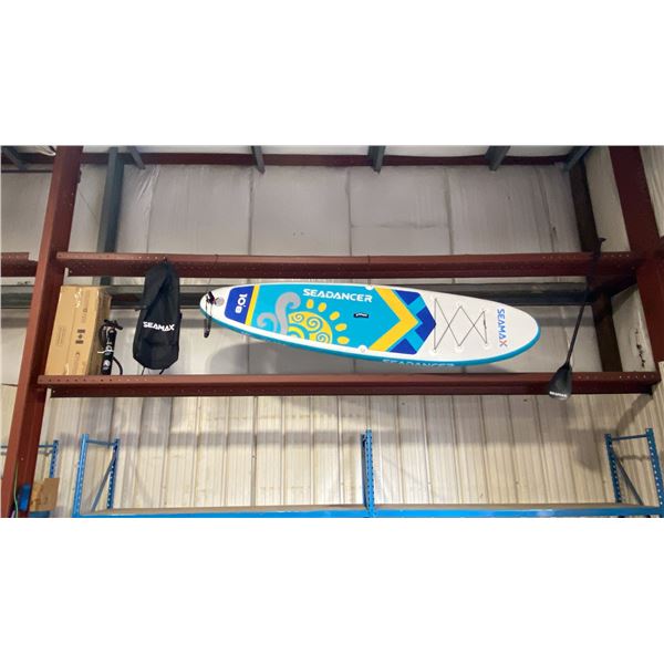 SEAMAX SEADANCER 108 ORANGE 10'8" INFLATABLE STAND UP RIGID PADDLE BOARD WITH BACKPACK, COLLAPSIBLE