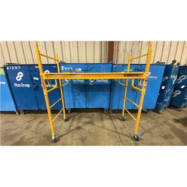 METALTECH YELLOW 6' MOBILE ADJUSTABLE HEIGHT DRYWALLER'S SCAFFOLDING WITH 1,000 LB LOAD CAPACITY