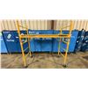 Image 1 : METALTECH YELLOW 6' MOBILE ADJUSTABLE HEIGHT DRYWALLER'S SCAFFOLDING WITH 1,000 LB LOAD CAPACITY