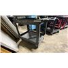 Image 3 : BLACK PLASTIC 2 TIER 45"L X 25"W X 33"H INDUSTRIAL MOBILE PRODUCT CART