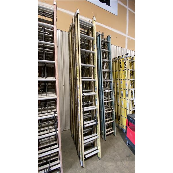 FEATHERLITE 20' YELLOW CARBON FIBER INDUSTRIAL EXTENSION LADDER