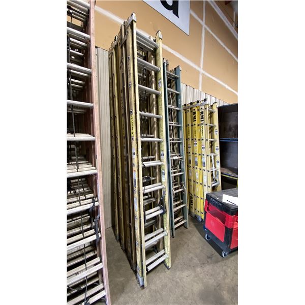 FEATHERLITE 20' YELLOW CARBON FIBER INDUSTRIAL EXTENSION LADDER