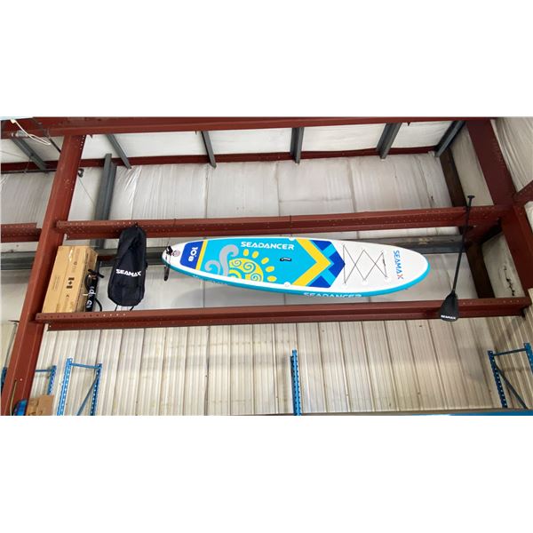 SEAMAX SEADANCER 108 BLUE 10'8" INFLATABLE STAND UP RIGID PADDLE BOARD WITH BACKPACK, COLLAPSIBLE