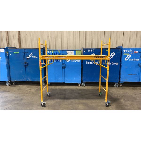 METALTECH YELLOW 6' MOBILE ADJUSTABLE HEIGHT DRYWALLER'S SCAFFOLDING WITH 1,000 LB LOAD CAPACITY