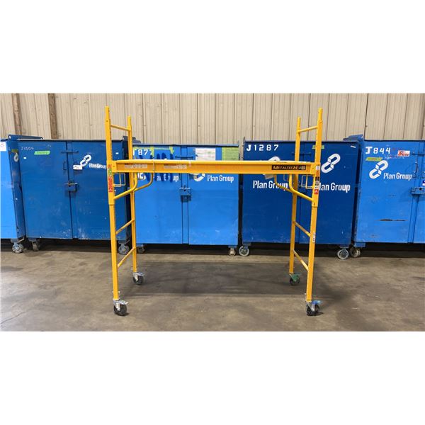 METALTECH YELLOW 6' MOBILE ADJUSTABLE HEIGHT DRYWALLER'S SCAFFOLDING WITH 1,000 LB LOAD CAPACITY