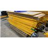 Image 2 : STACK OF METALTECH YELLOW 6' DRYWALLER'S SCAFFOLDING UPRIGHTS, WALKBOARDS, WOOD, 90 DEGREE PINS, &