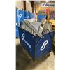 Image 2 : METAL FRAME WOODEN MOBILE STORAGE BIN WITH ASSORTED METAL FRAME PLASTIC FOLDING CHAIRS