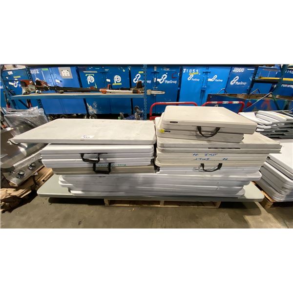 PALLET OF ASSORTED PLASTIC FOLDING TABLES