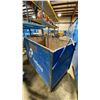 Image 2 : BLUE METAL FRAME WOODEN MOBILE STORAGE BIN APPROX 50"L X 31"D X 42"H
