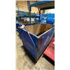 Image 2 : BLUE METAL FRAME WOODEN MOBILE STORAGE BIN APPROX 50"L X 31"D X 42"H
