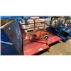 Image 1 : PAIR OF RED METAL 48" X 30" PLATFORM CARTS WITH HANDLES & 1 SMALL RED METAL PLATFORM CART WITHOUT