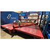 Image 3 : PAIR OF RED METAL 48" X 30" PLATFORM CARTS WITH HANDLES & 1 SMALL RED METAL PLATFORM CART WITHOUT