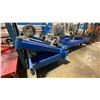 Image 2 : 5 ASSORTED SIZED BLUE METAL PLATFORM CARTS *NO HANDLES*