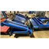 Image 5 : 5 ASSORTED SIZED BLUE METAL PLATFORM CARTS *NO HANDLES*