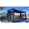 Image 4 : 20' BLACK TRANSPORT CONTAINER CONVERTED TO OPEN SIDE PARKLET PATIO STYLE SEATING AREA WITH CLEAR