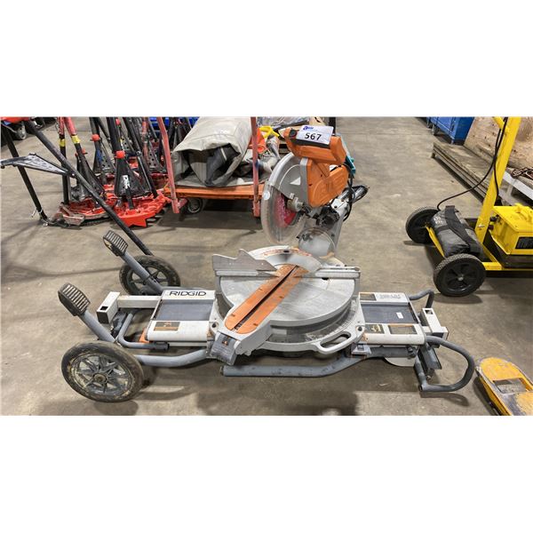RIDGID MS1290LZ1, 12" RADIAL ARM SAW ON RIDGID MS-UV MOBILE MITER SAW UTILITY STAND