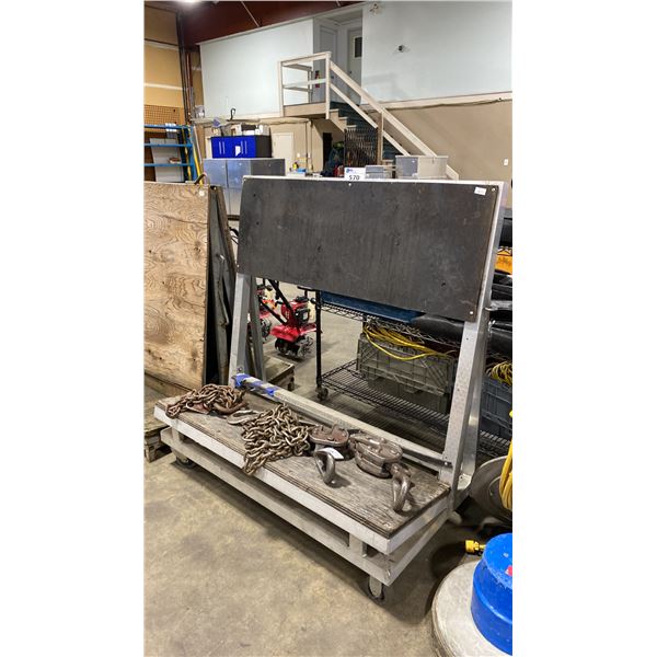 ALUMINUM SINGLE SIDED MOBILE INDUSTRIAL GLASS CART  *CONTENTS NOT INCLUDED*