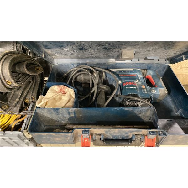 BOSCH 11241EVS ELECTRIC 1-9/16"  SDS-MAX ROTARY HAMMER DRILL IN HARD TRANSPORT CASE WITH ASSORTED