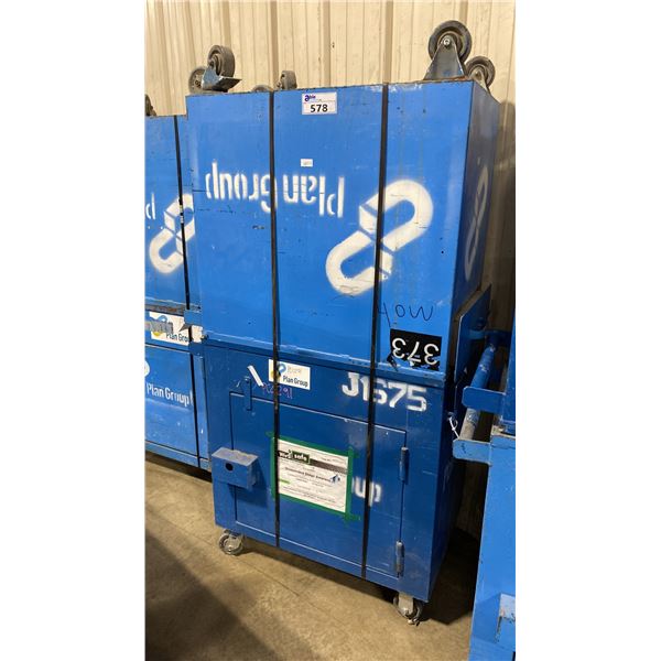2 BLUE METAL SINGLE DOOR SINGLE DRAWER HEAVY DUTY MOBILE TOOL STORAGE CHEST