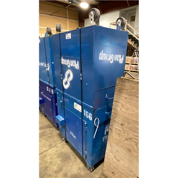 2 BLUE METAL SINGLE DOOR SINGLE DRAWER HEAVY DUTY MOBILE TOOL STORAGE CHEST