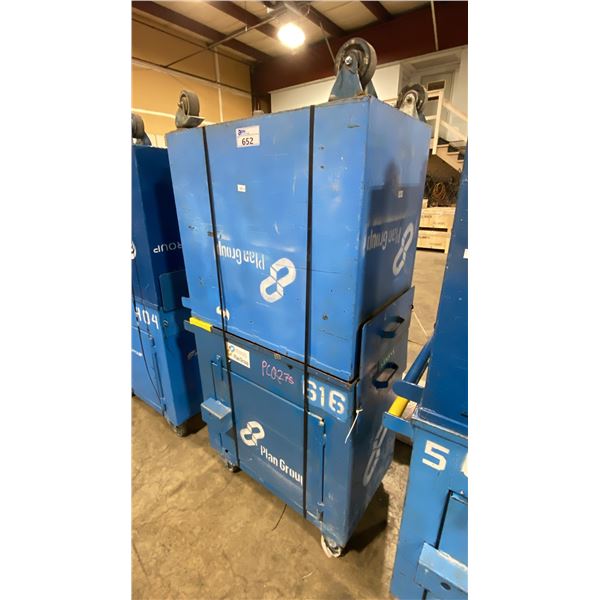 2 BLUE METAL SINGLE DOOR SINGLE DRAWER HEAVY DUTY MOBILE TOOL STORAGE CHEST