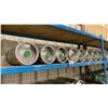 Image 1 : SHELF OF 8 COMMERCIAL METAL BEER KEGS *MUST TAKE ALL ON SHELF*