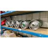 Image 2 : SHELF OF 6 COMMERCIAL METAL BEER KEGS *MUST TAKE ALL ON SHELF*