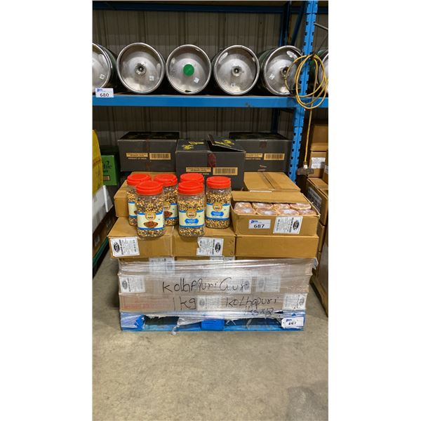 PALLET OF CHANA, CASHEW BIKS & ASSORTED FOOD ITEMS *MUST TAKE ALL*