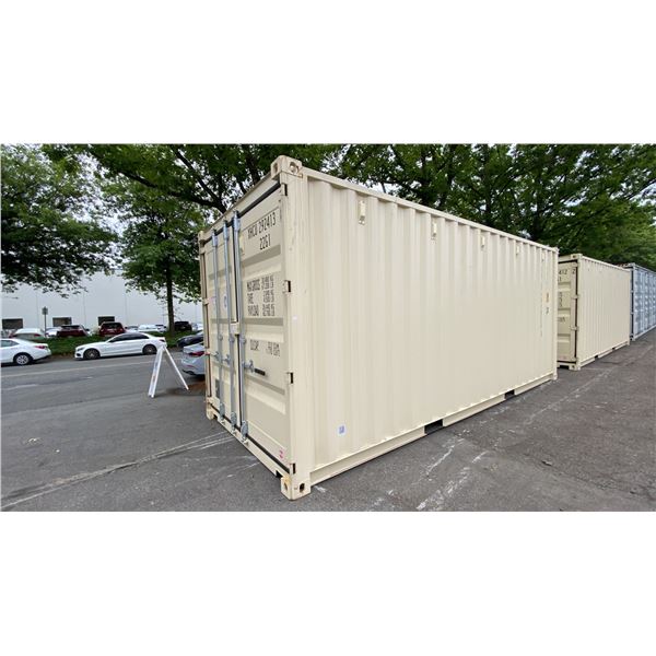 BEIGE 20' 67,200 LB MAX CAPACITY INDUSTRIAL TRANSPORT CONTAINER WITH DUAL SWING REAR DOORS