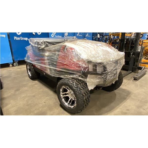 SDLANCH HQ80 RED 4 SEAT ELECTRIC GOLF CART WITH 4KW AC MOTOR, 50 MILE RANGE, 23-24 MPH TOP