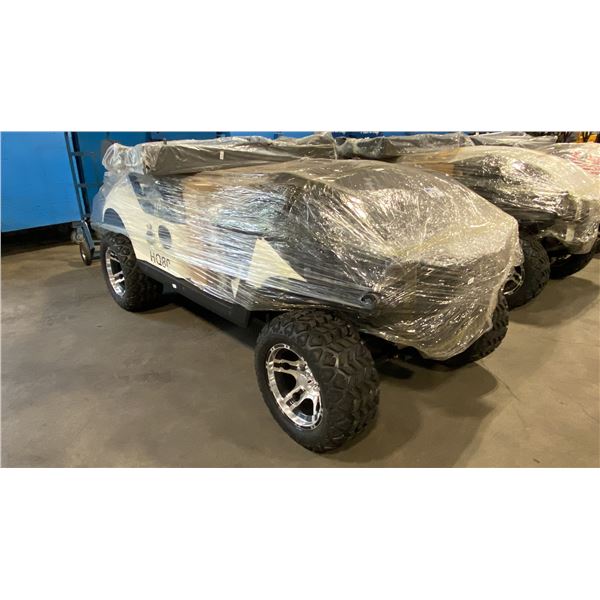 SDLANCH HQ80 WHITE 4 SEAT ELECTRIC GOLF CART WITH 4KW AC MOTOR, 50 MILE RANGE, 23-24 MPH TOP