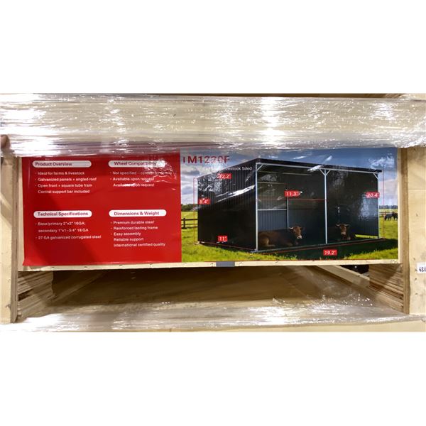 SDLANCH SDLGM1220F HEAVY DUTY GALVANIZED CORRUGATED BLACK METAL LIVESTOCK SHELTER WITH